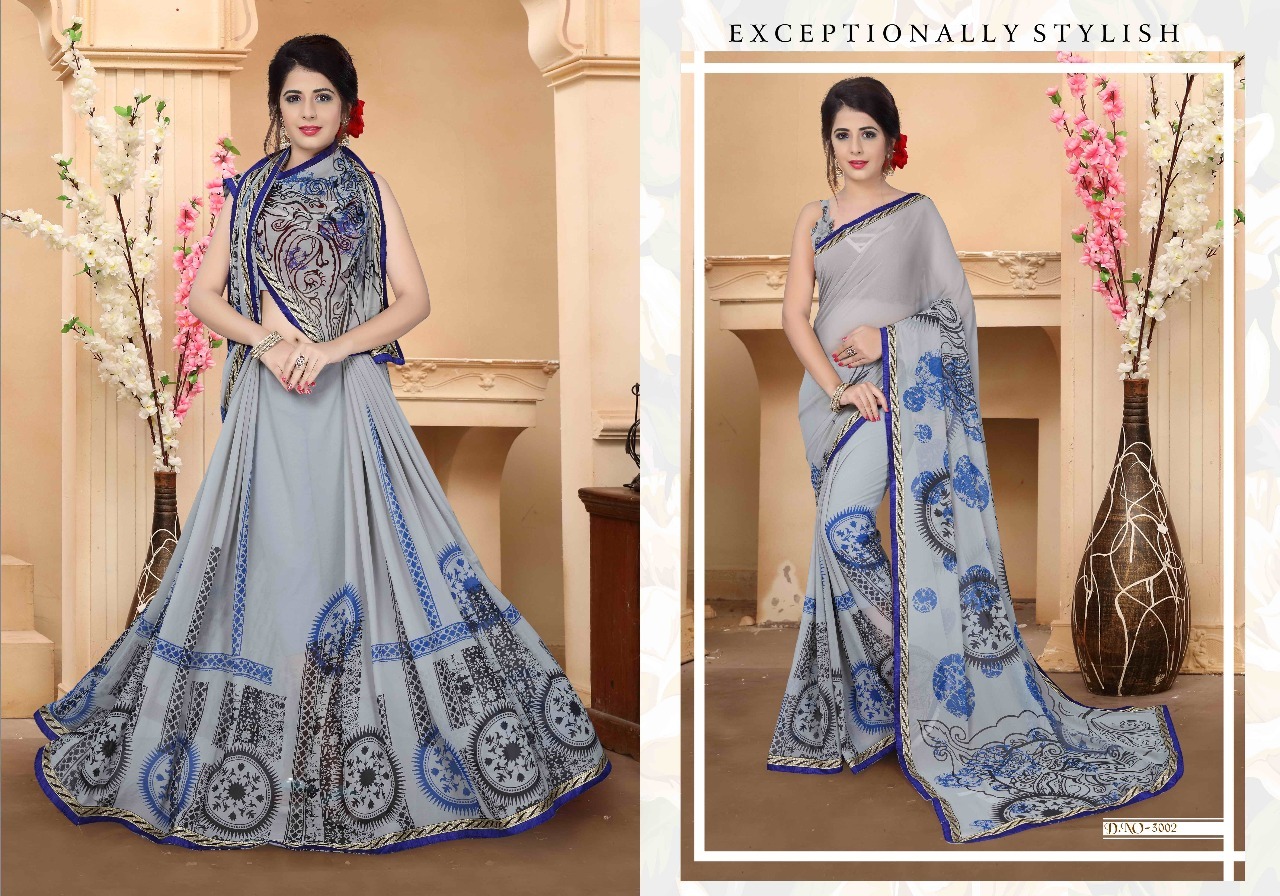 Fancy Designer Sarees - Georgette, 5.5 Meters, Brown | Comfortable Wear, Elegant Design, Intricate Embroidery, Stylish Look, Soft Fabric