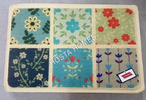 मल्टी फ्लोरल डिज़ाइन पीवीसी मैट बैक मटेरियल: रबर TPR