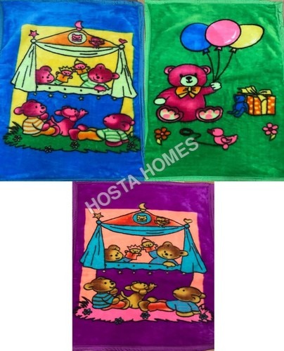 Super Soft Baby Mink Blanket Combo Of 3 (Blue,Green & Purple) Age Group: Children