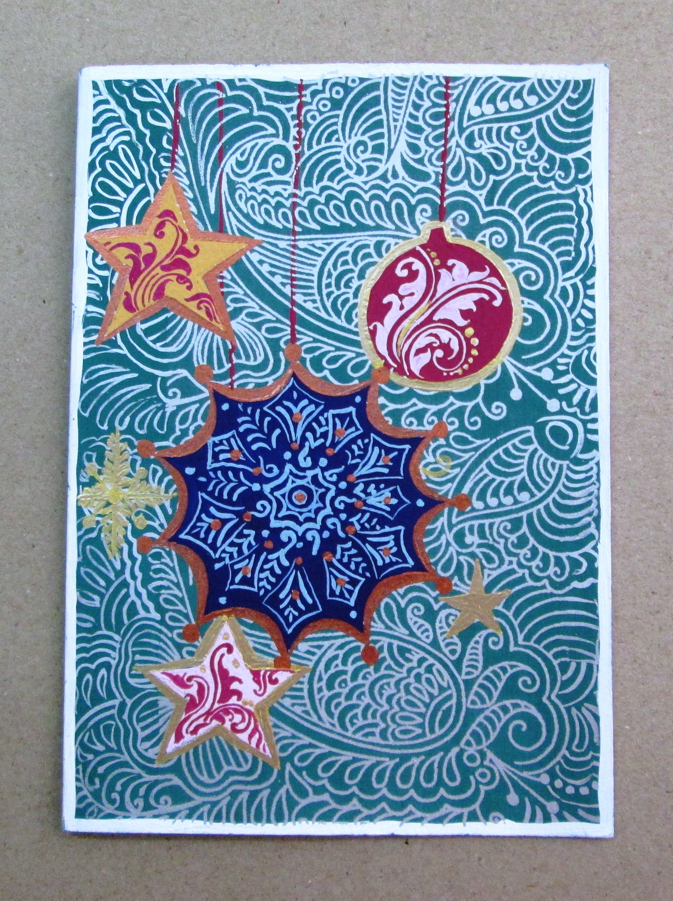 Christmas Cards #3 - Cardstock 5x7 Inches Brown, Matte Finish | Handmade, Unique Designs, Custom Sizes, Envelope Packaging