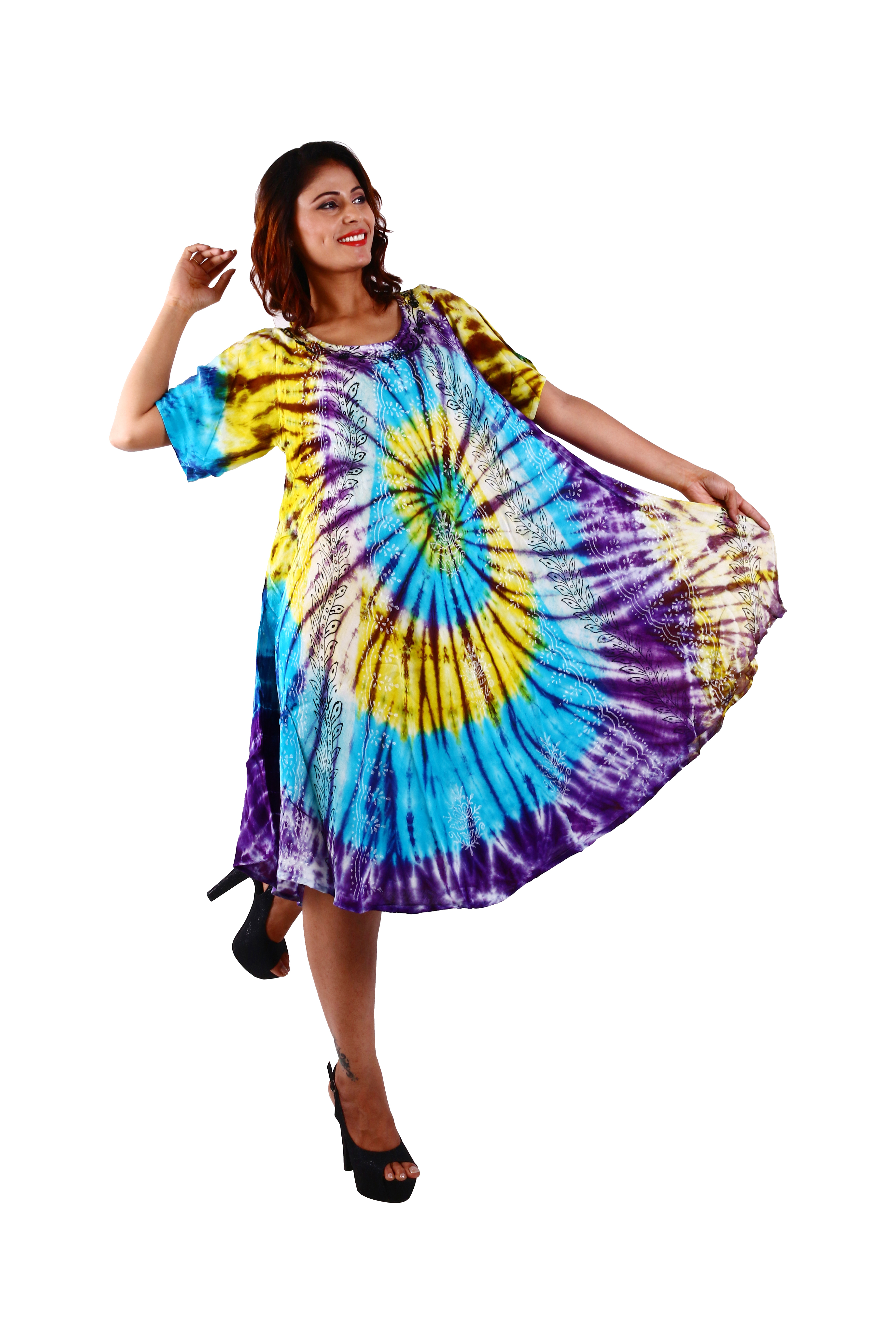 Multicolor Rayon Dress