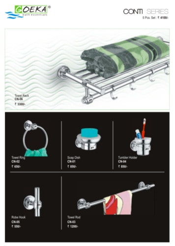 आयताकार स्टेनलेस स्टील बाथरूम सहायक उपकरण