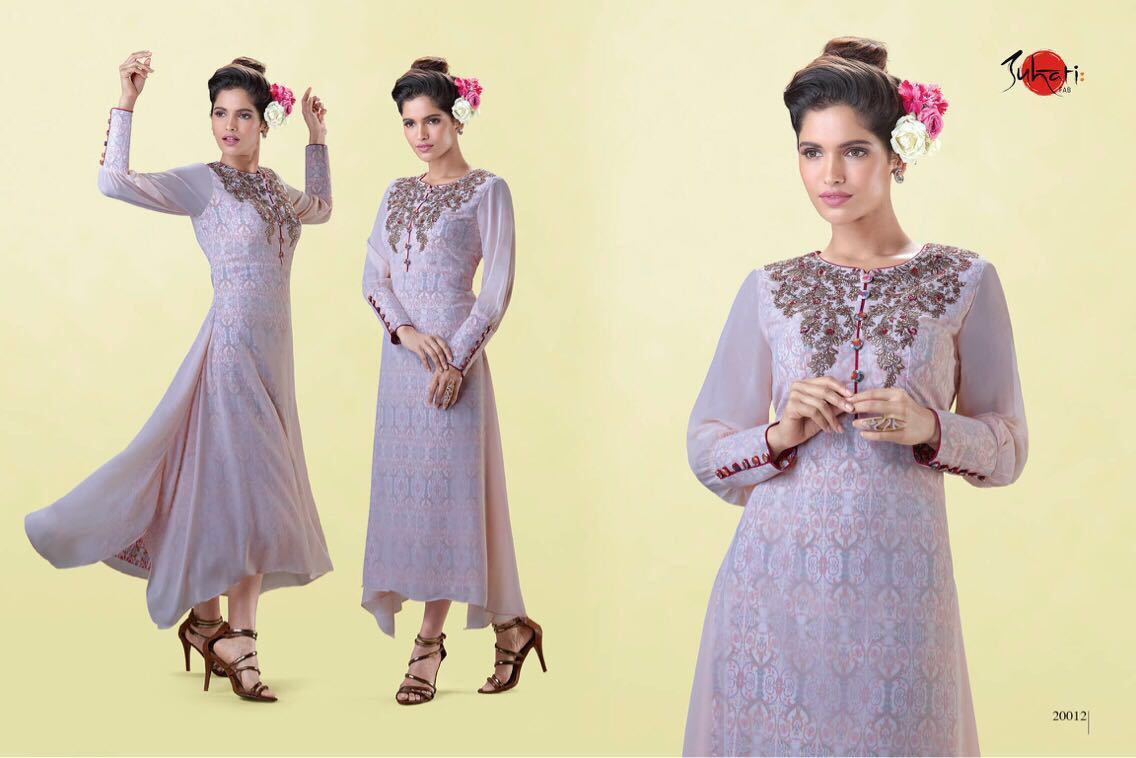 Georgette Fabrics Work Kurti
