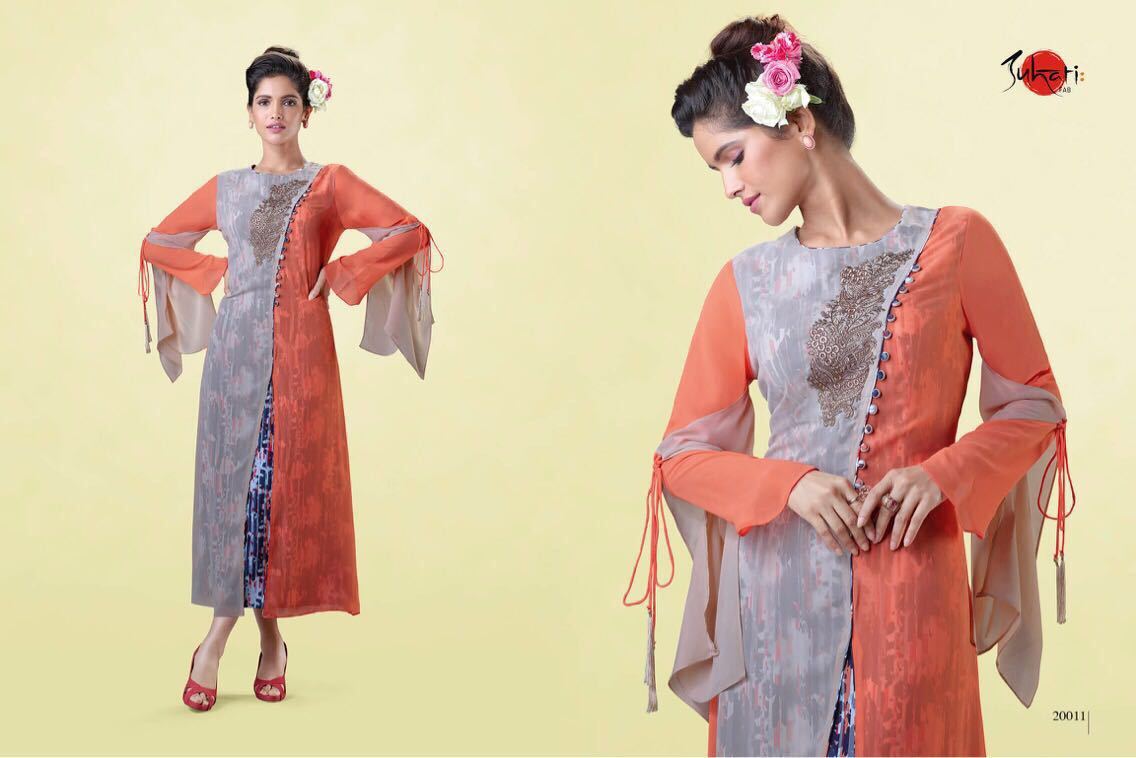 Georgette Fabrics Work Kurti