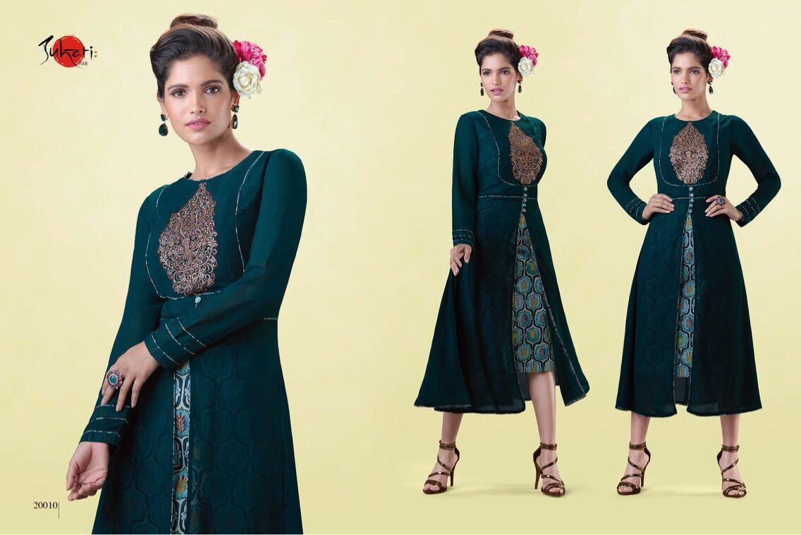 Georgette Fabrics Work Kurti