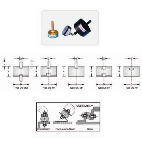 DYNEMECH Stud Mounts - Versatile Vibration Dampers 10-150 KG Load Capacity, Suitable for Compressors, Pumps, Motors, Lab Equipment, Includes Warranty
