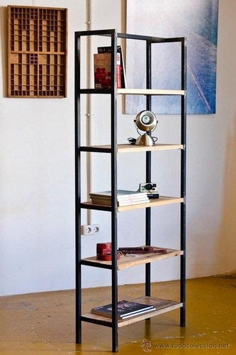 Iron Book Shelf - Wood & Iron, Durable Scratch & Moisture Resistant Design, Classy Appearance, Ideal For Books & Daccor