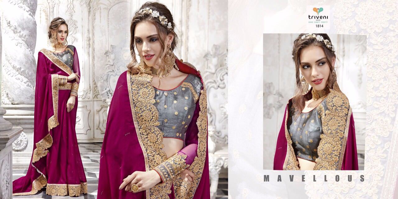 Embroidered Saree - Georgette Material, Red Color | Laced Closure, Intricate Thread Work For All Seasons