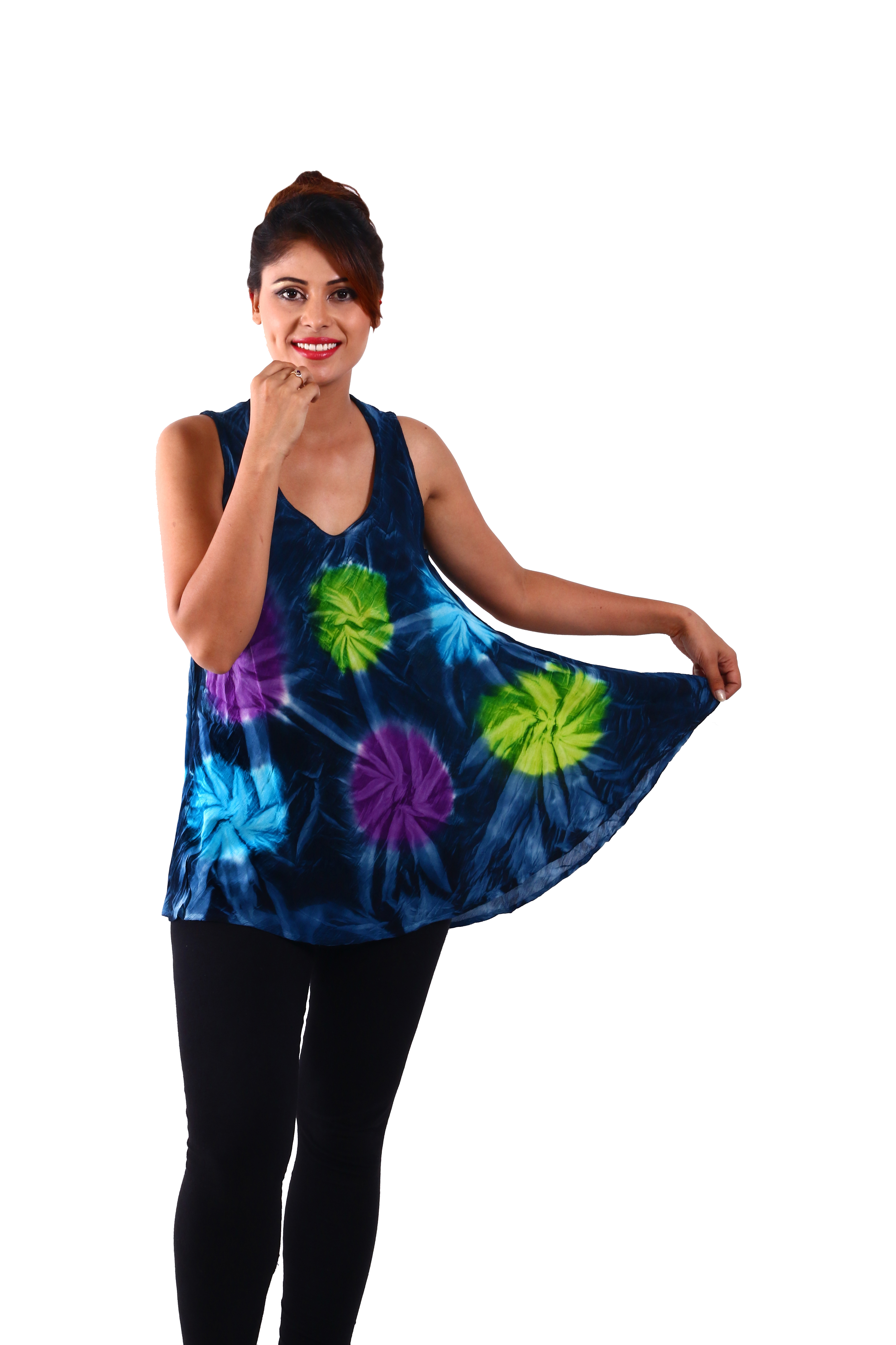 Rayon Blouse - Multicolor, Sizes Xs To Xxxl | Quick Dry, No Fade, Washable, Sleeveless Design For Casual Spring And Summer Wear