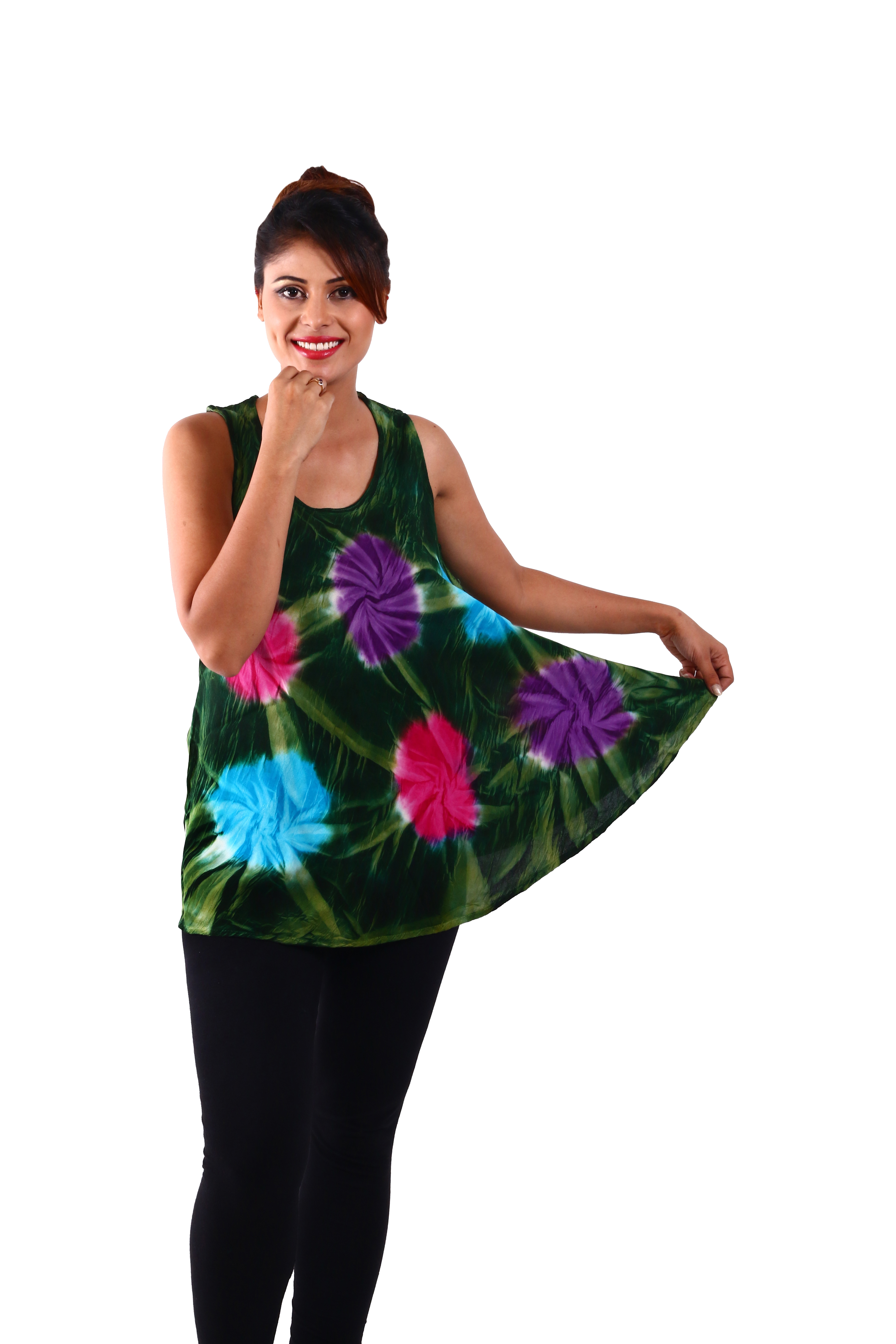 Rayon Blouse - Multicolor, Sizes Xs To Xxxl | Quick Dry, No Fade, Washable, Sleeveless Design For Casual Spring And Summer Wear
