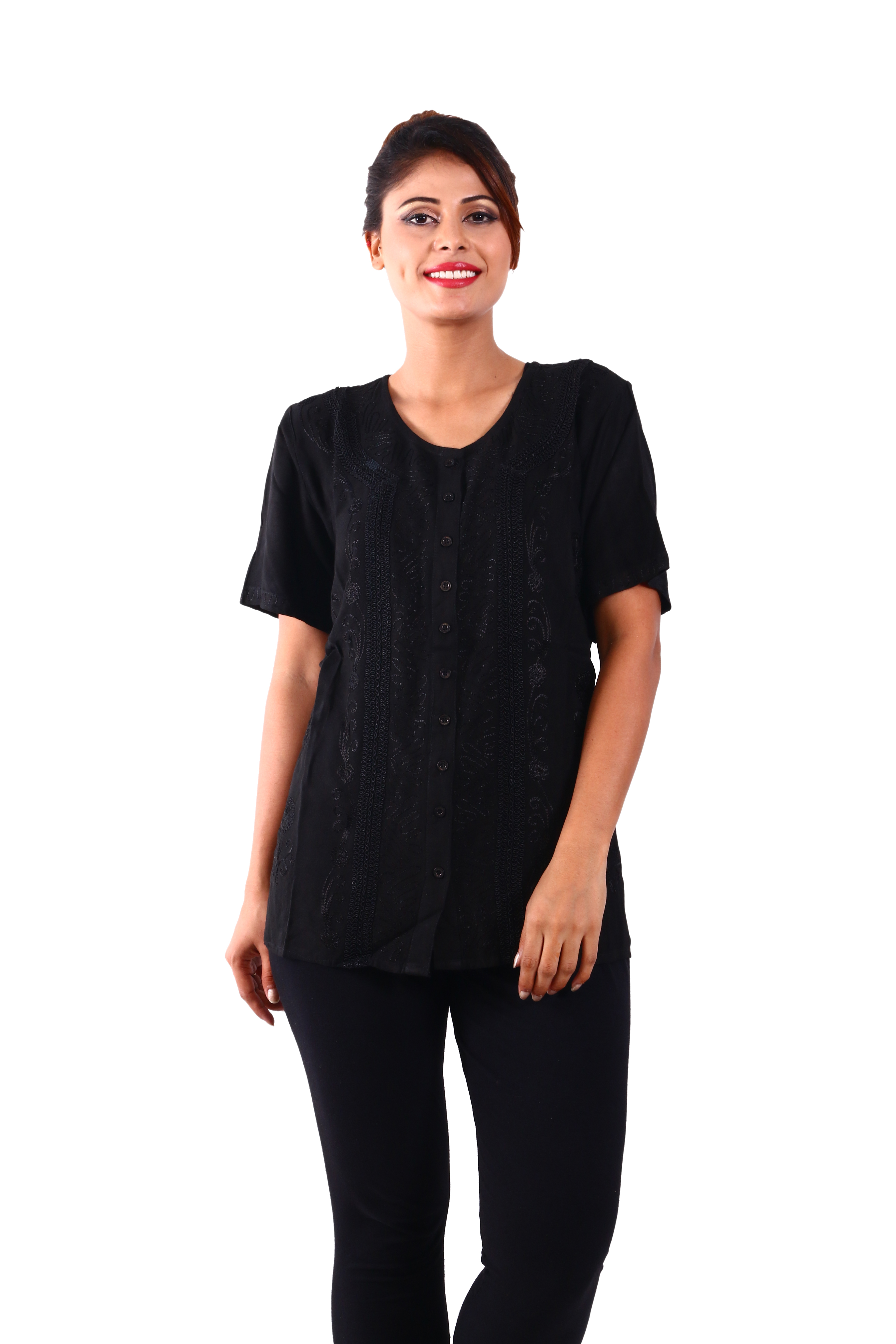 Dark Blue Rayon Blouse