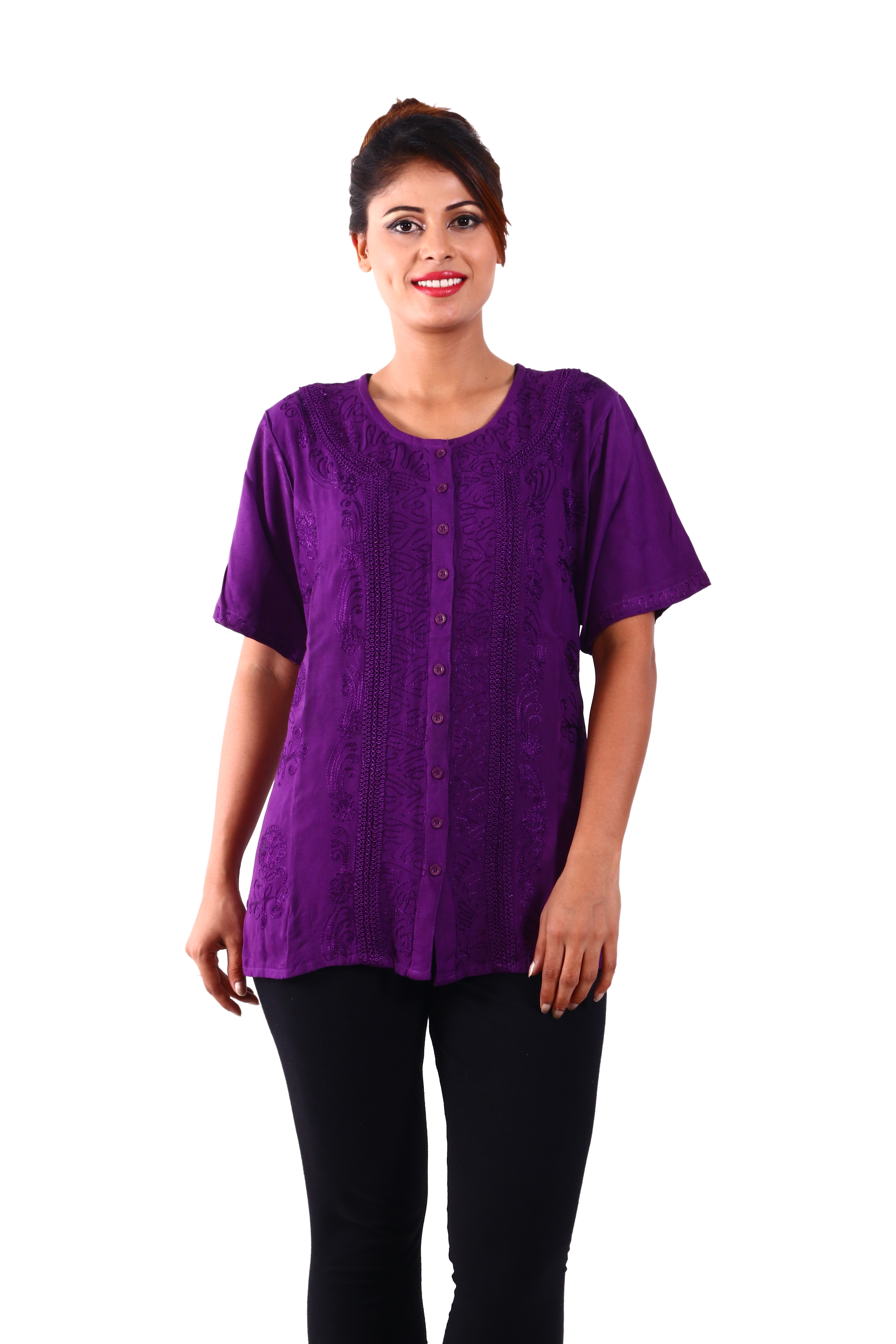 Dark Blue Rayon Blouse