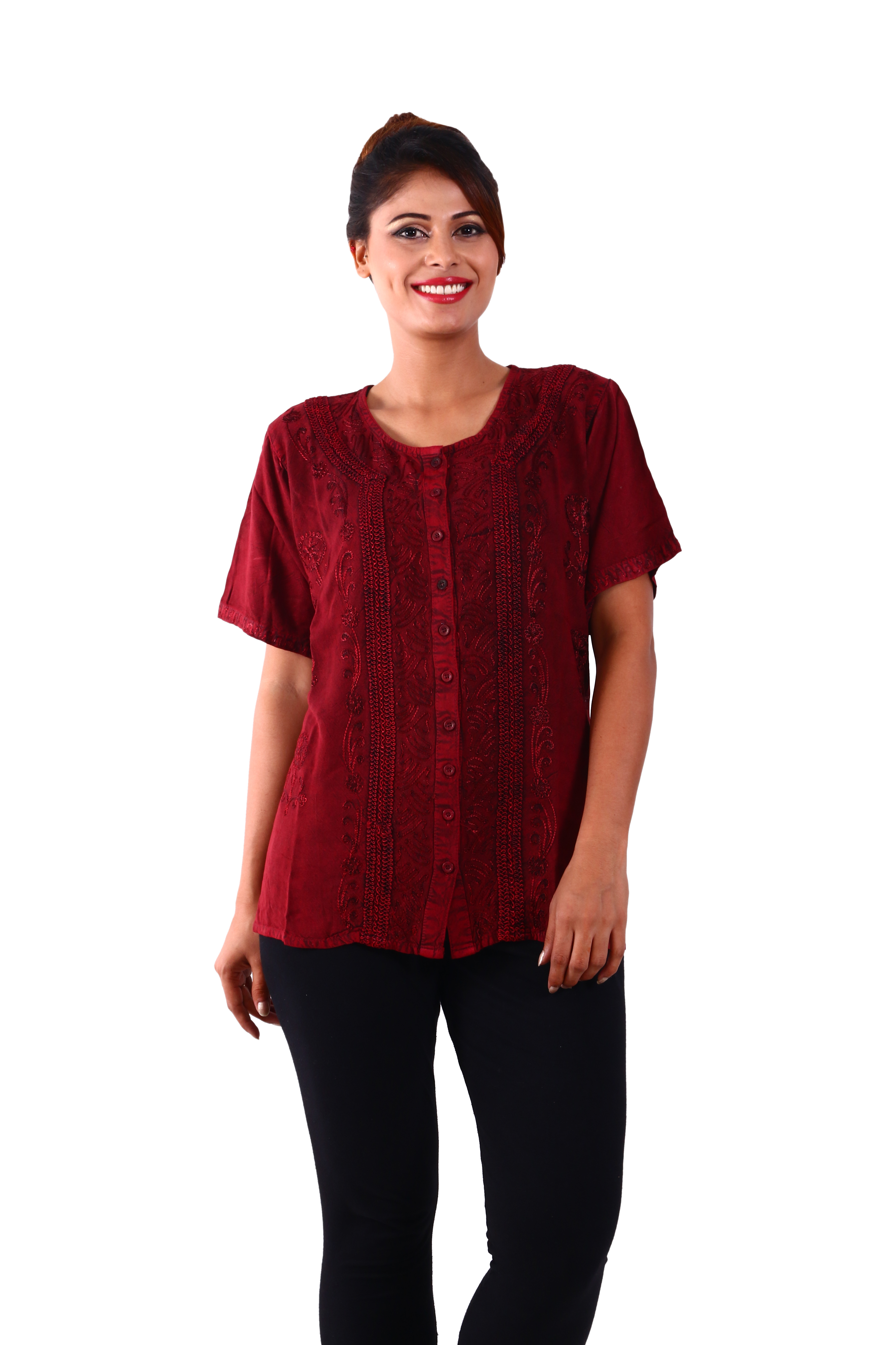 Dark Blue Rayon Blouse