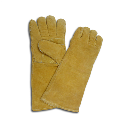 पीले फुल स्प्लिट चमड़े के दस्ताने