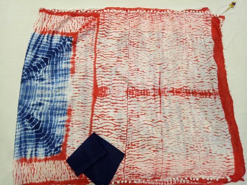 Blue Pom Pom Saree