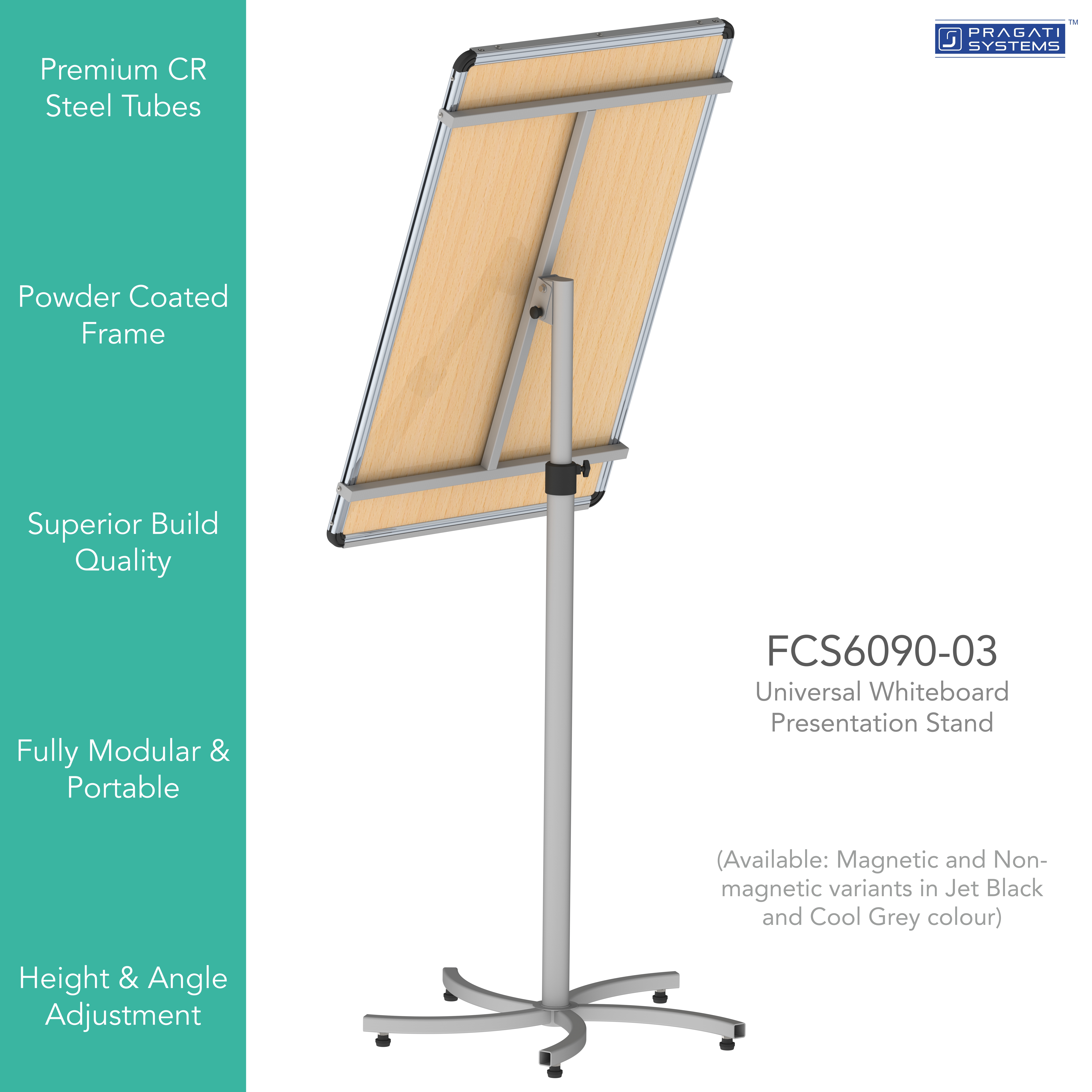 Universal Melamine Whiteboard Presentation Stand Portable