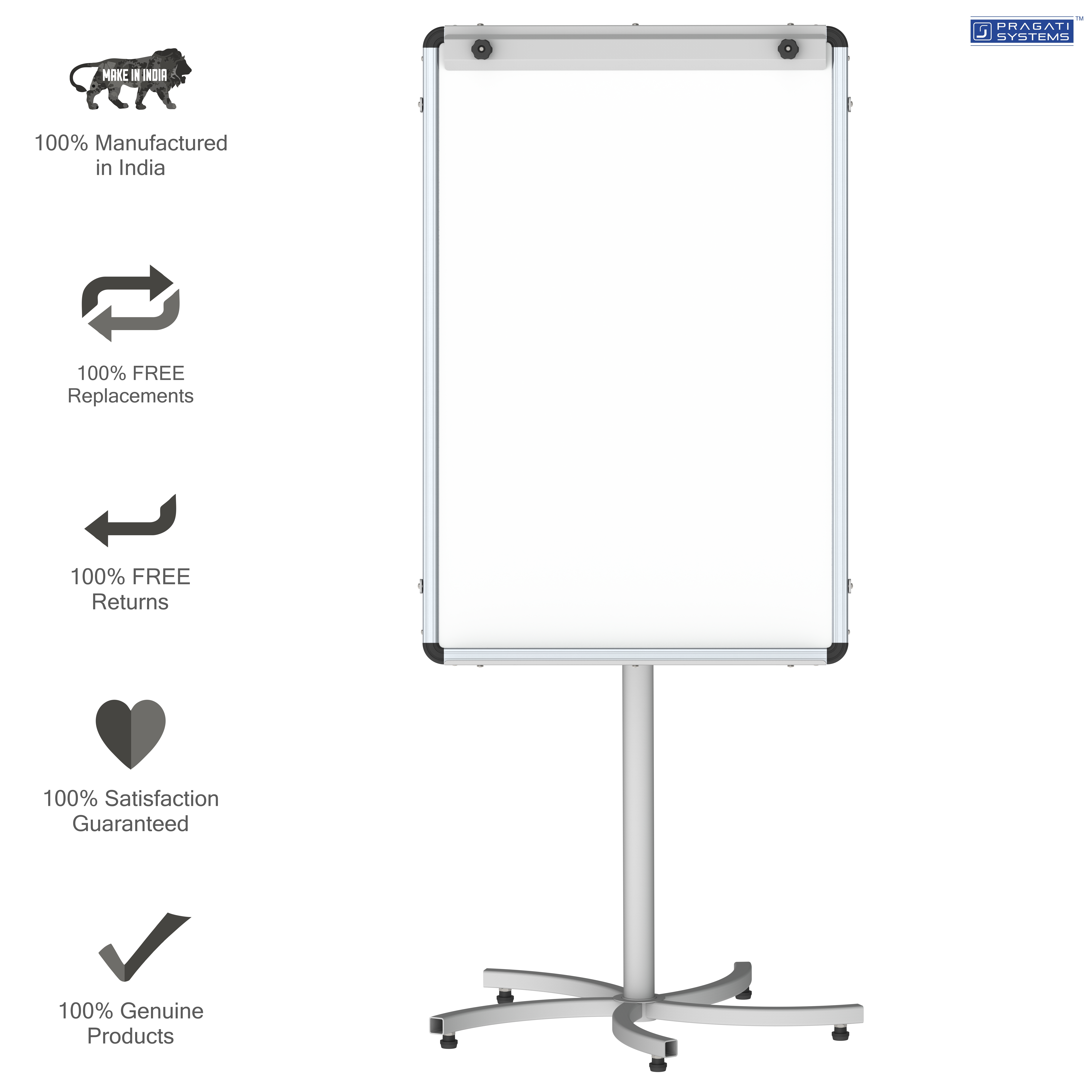 Universal Melamine Whiteboard Presentation Stand Portable