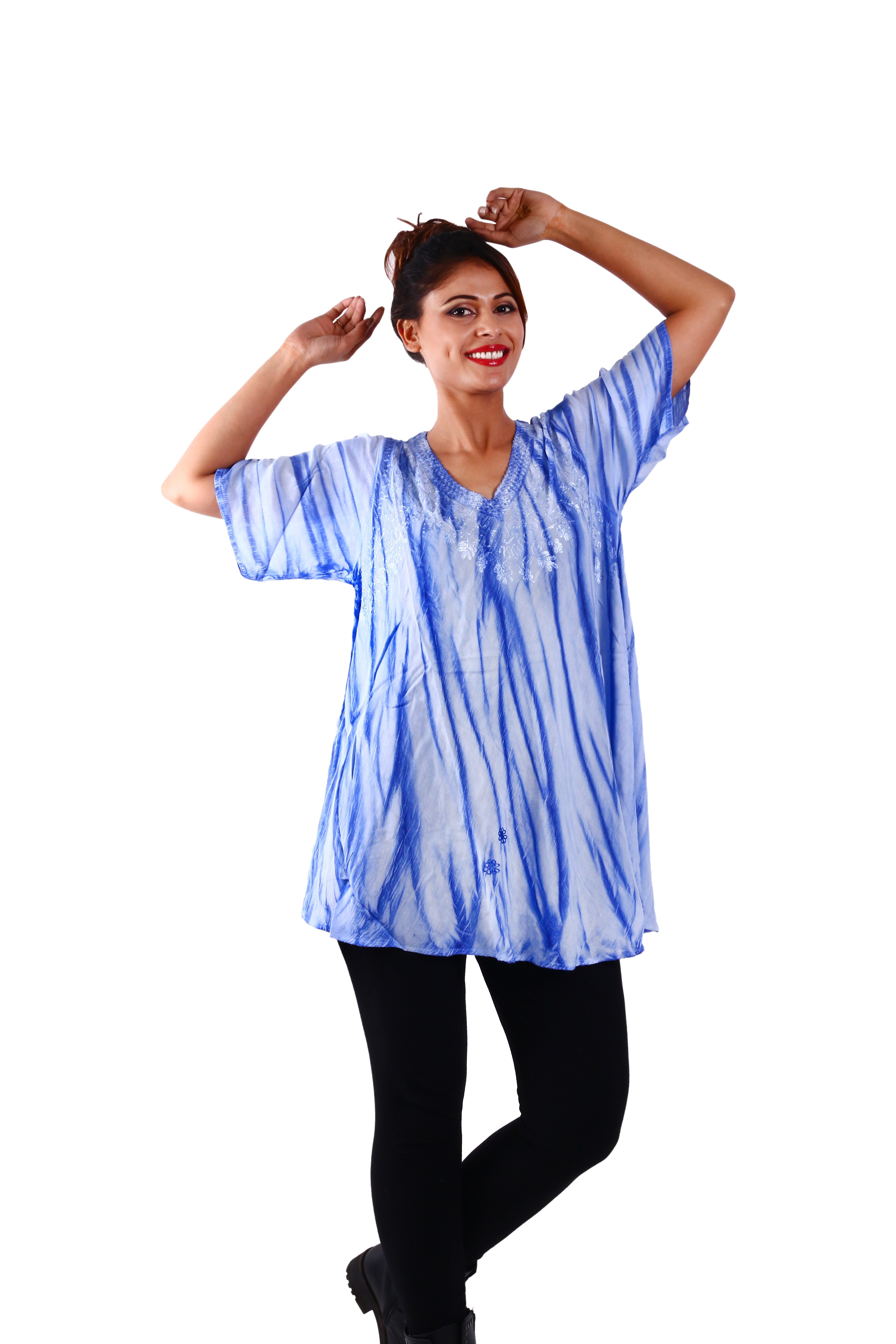 Yellow And White Rayon Blouse