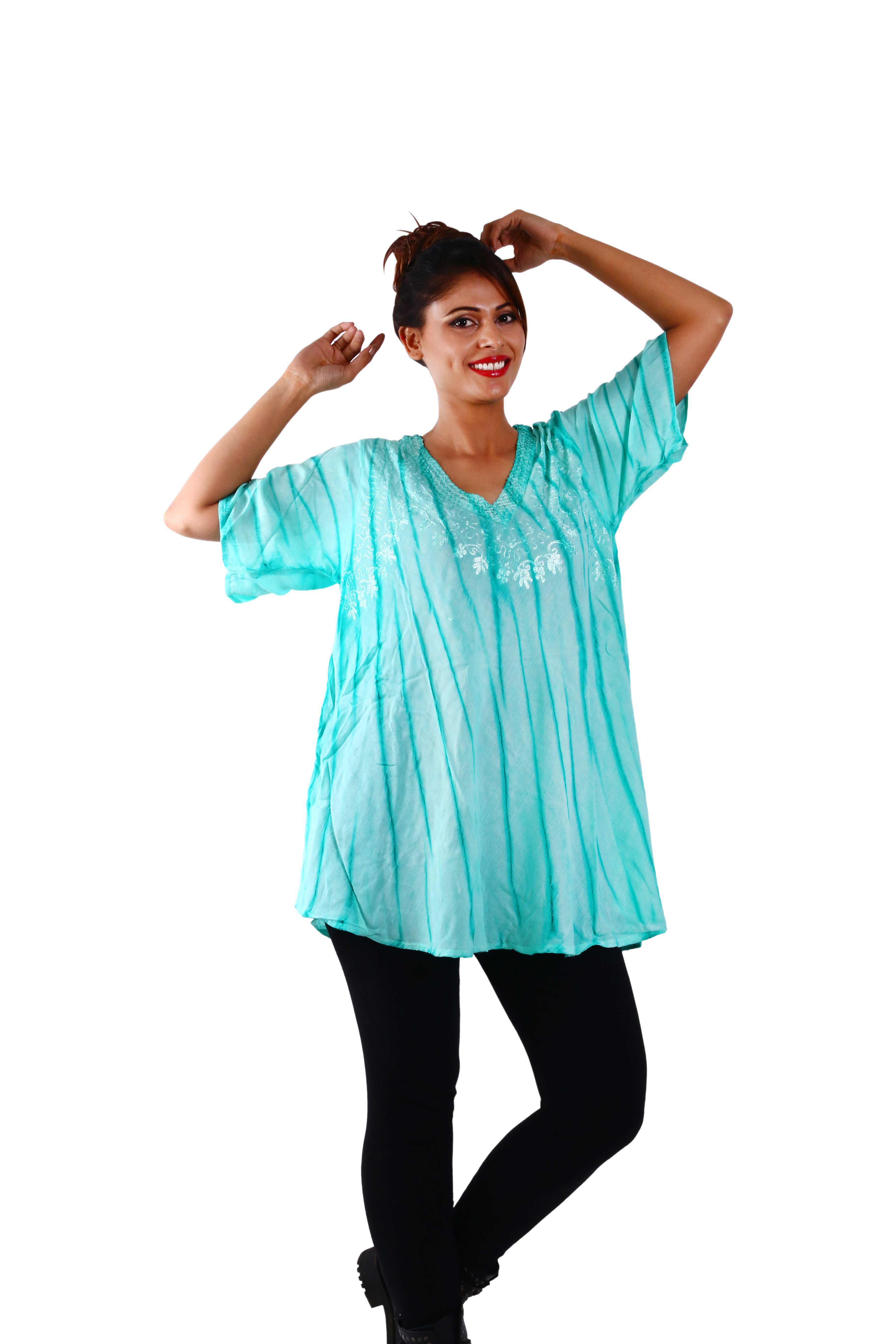 Yellow And White Rayon Blouse