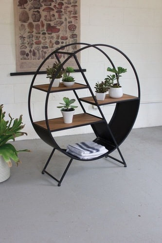 Industrial Round Book Shelf