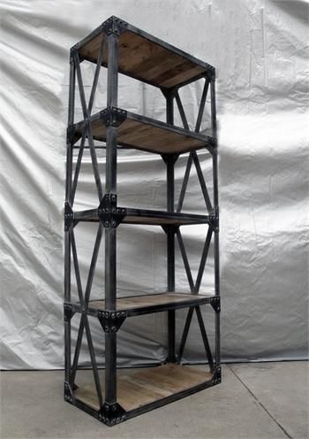 Iron Bookshelf With Cross Straps