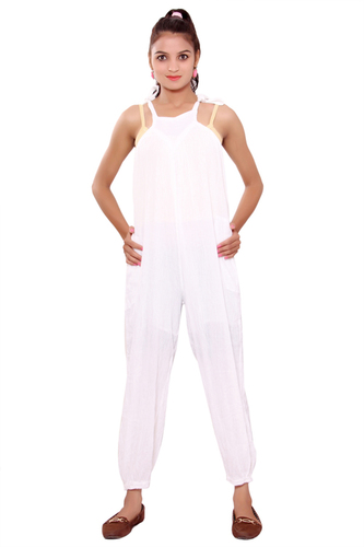 महिलाओं के लिए जंपसूट ऑनलाइन रयान क्रेप कैजुअल वियर सफेद रंग का जंपसूट