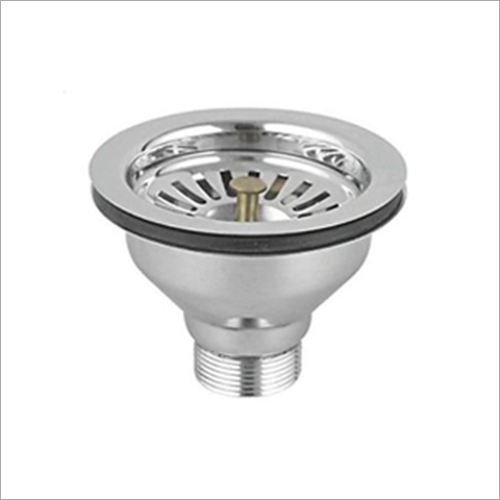 Kitchen Sink Waste Coupling - Stainless Steel, Round Shape, Polished Silver Finish | Durable, Leak Resistant Design with Fine Threading