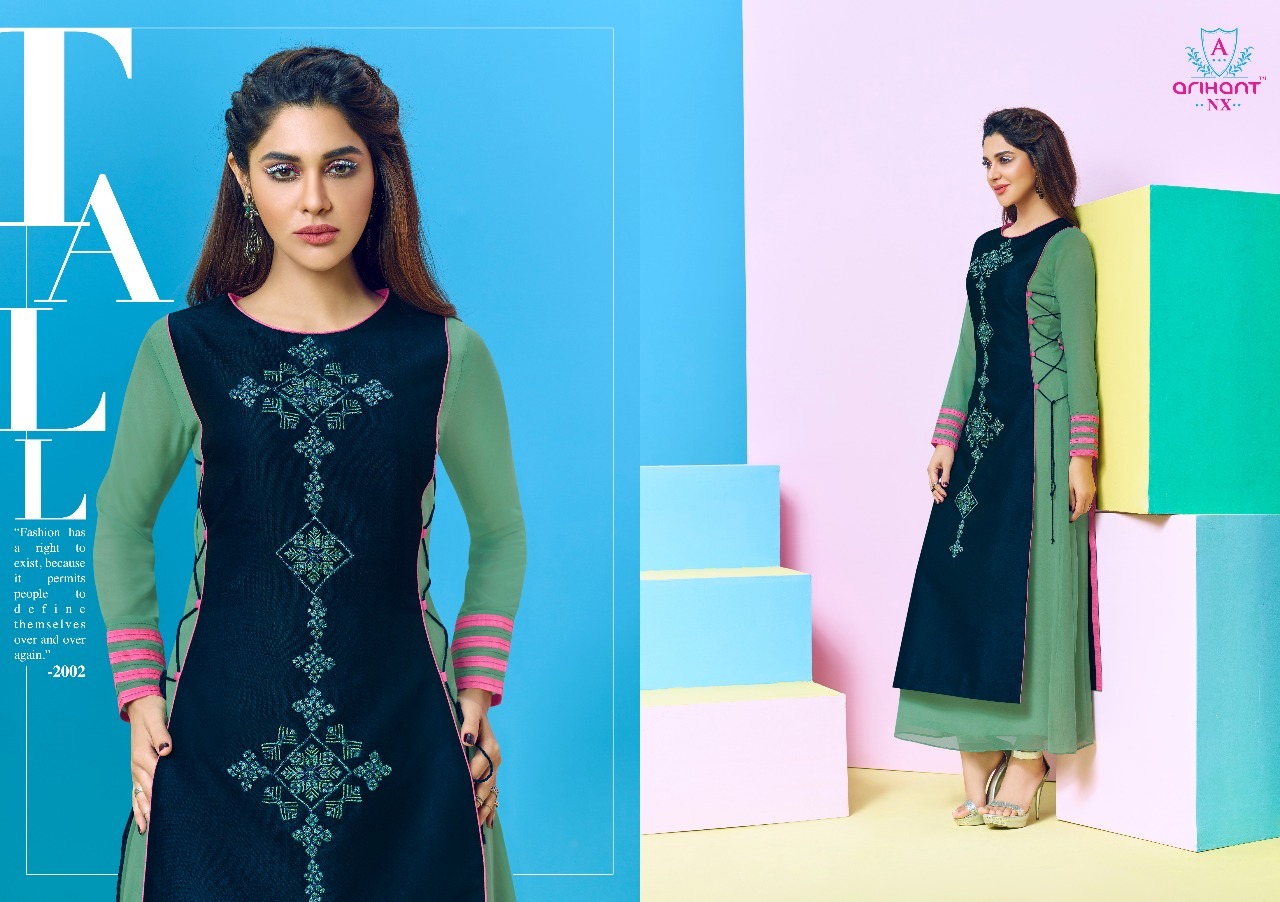 Georgette Fabric Kurti - Peach, Sizes L To Xxl | Elegant Design, Soft Fabric, Comfortable Fit, Stylish Look, Versatile Wear, 3/4 Sleeves, Long Length, 8 Pieces