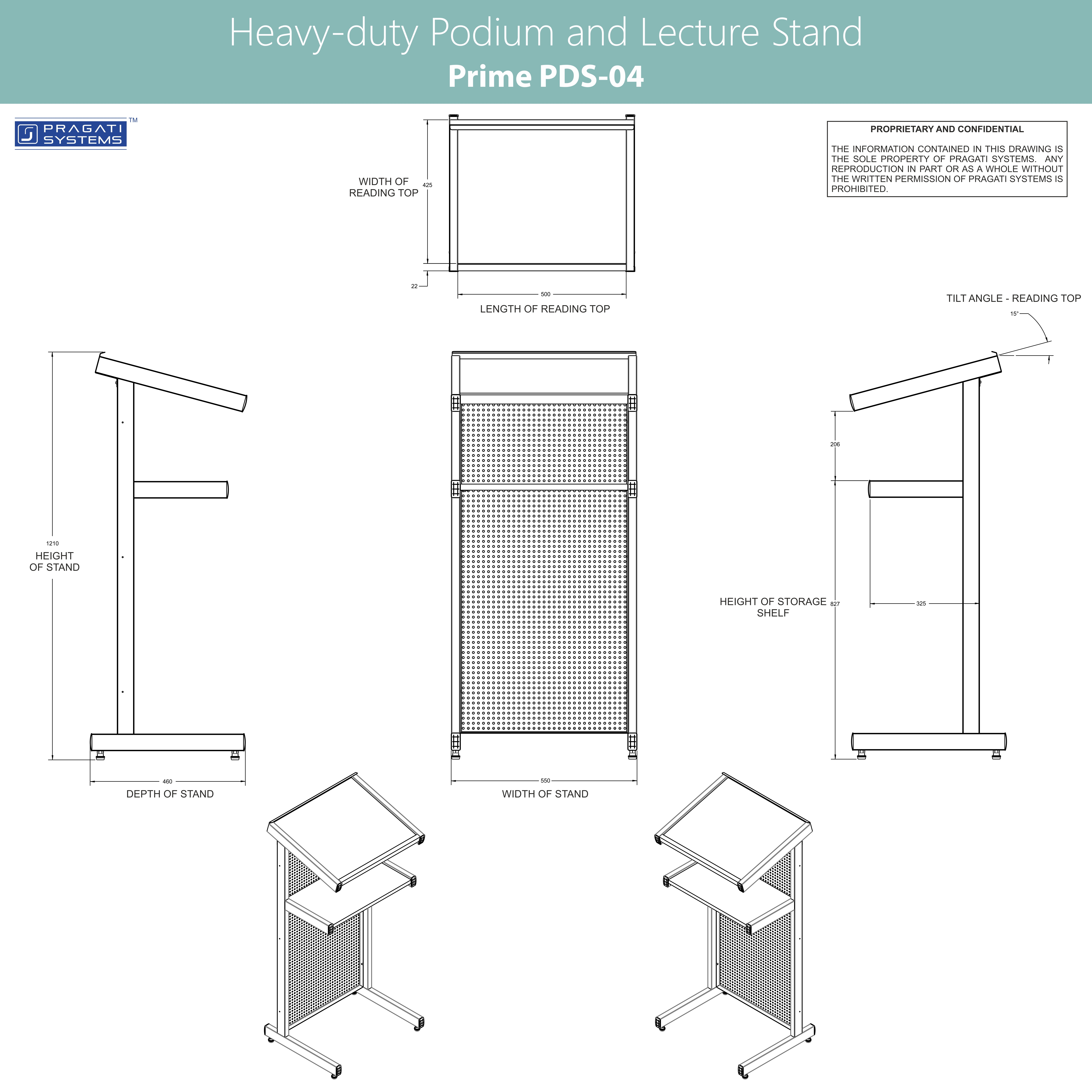 Mdf And Steel Heavy-duty Lecture Stand Pds-04