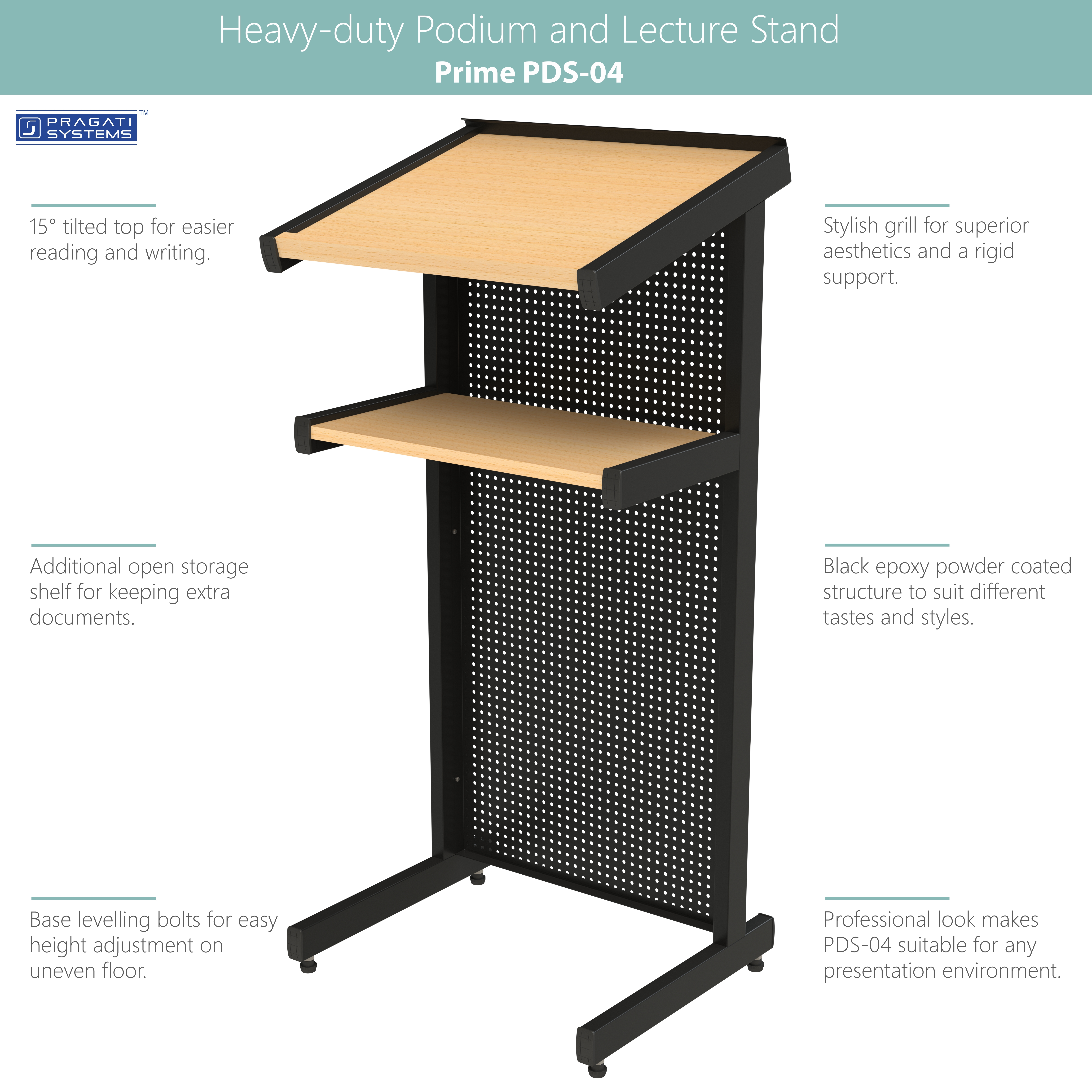 Mdf And Steel Heavy-duty Lecture Stand Pds-04