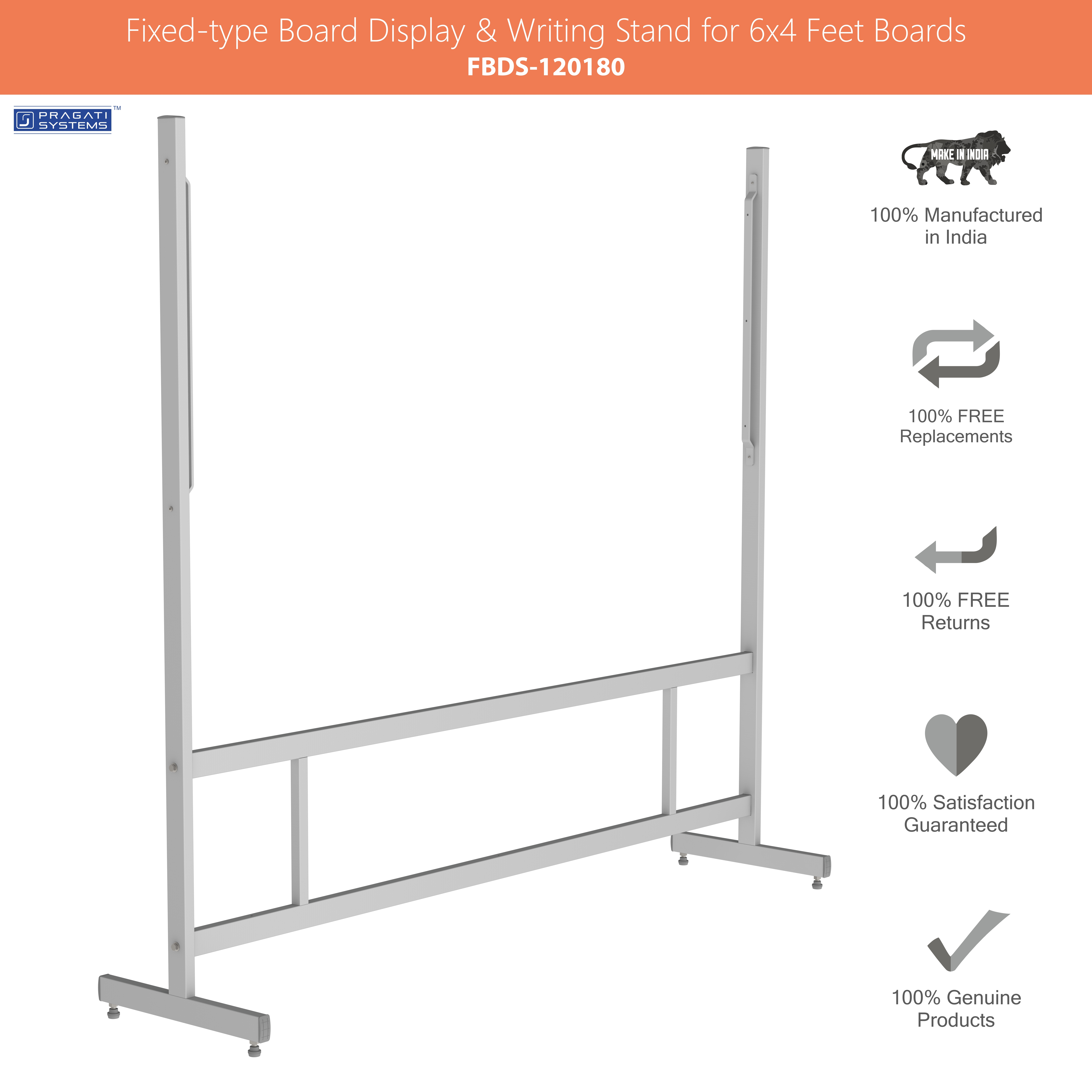 Fixed-type Board Display Stand For 4x6 Feet Board Rigid & Stable Structure