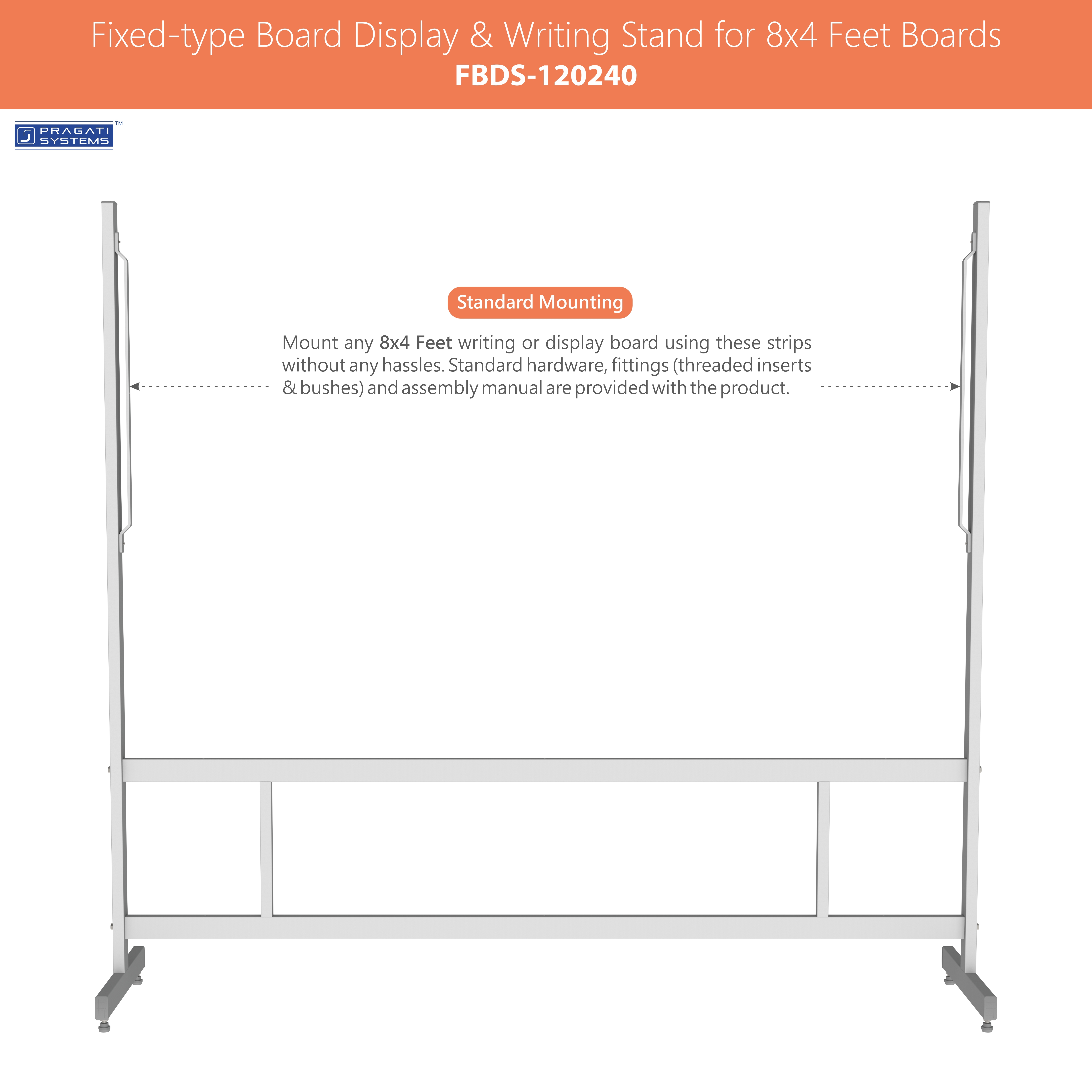 Fixed-type Board Display Stand For 4x8 Feet Board Rigid & Stable Structure