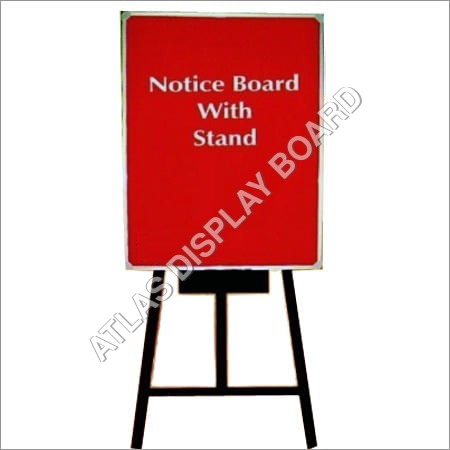 स्टैंड के साथ सूचना बोर्ड