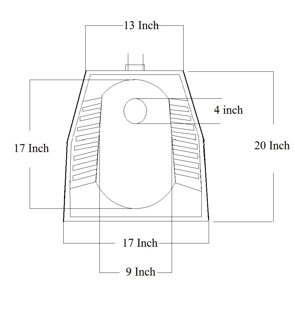 Eastern Pan - Ceramic, 20" X 17", Any Color | Floor Mounted, Vitreous Body, One Piece, Cute Finishing, Lightweight At 9.50 Kg