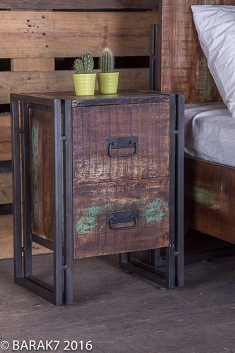 Industrial bedside 2 Drawer