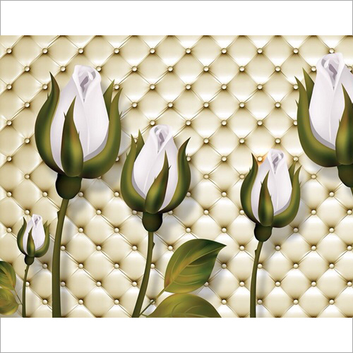 3D Flower Print Wallpaper