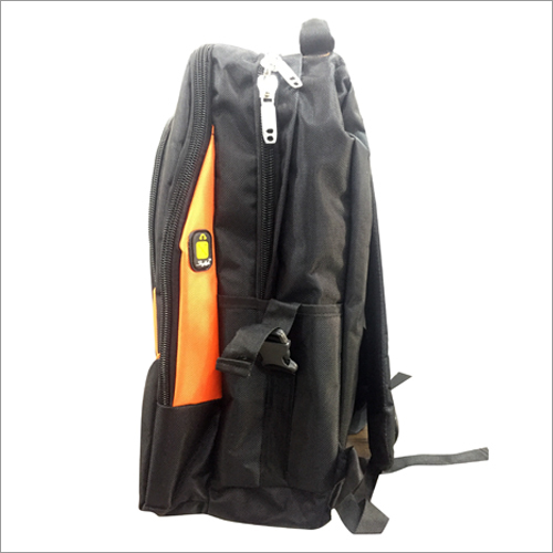 College Bag - Cotton Material, 1-2 Kg Weight | Black And Orange Color, Stylish Design For Students And Daily Use