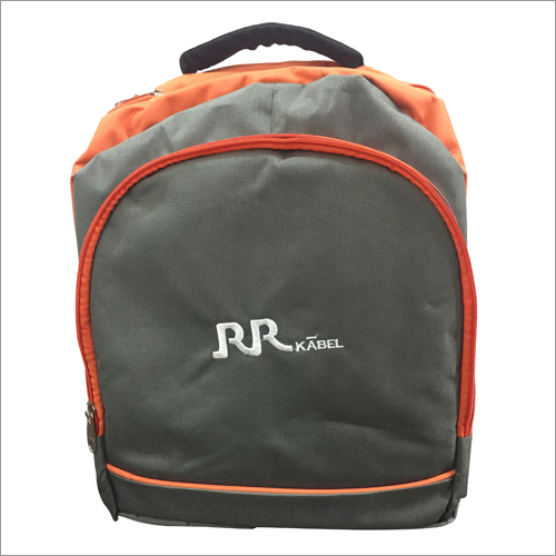 Grey And Orange Boy College Bag