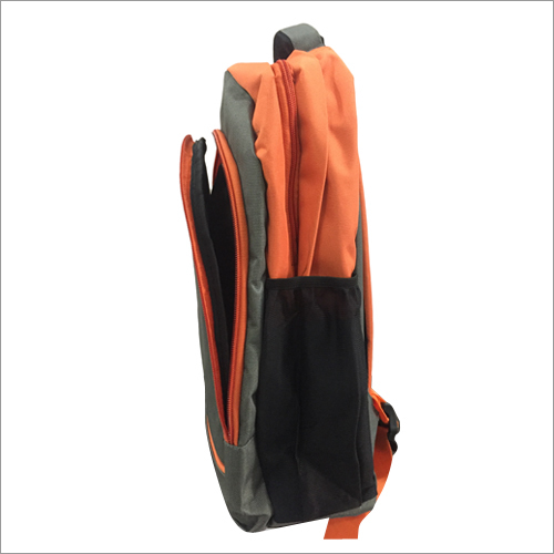 Grey And Orange Boy College Bag
