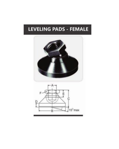 Leveling Pads Female - Steel, Round, M6 to M24 Sizes, Black Oxide Finish | Heat Treated, Max Static Load Capacity up to 65 kgs