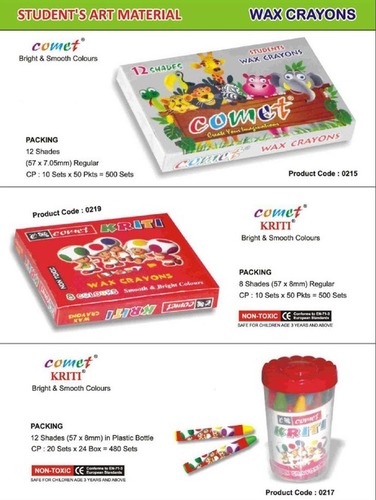 चिकना और चमकीले रंग का वैक्स क्रेयॉन