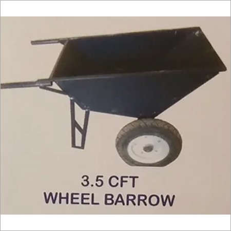 Wheel Barrow - Mild Steel, 780mm Length, 730mm Width, 560mm Height | 3.5 CFT Capacity, Single Wheel Design, 28 Kgs Weight