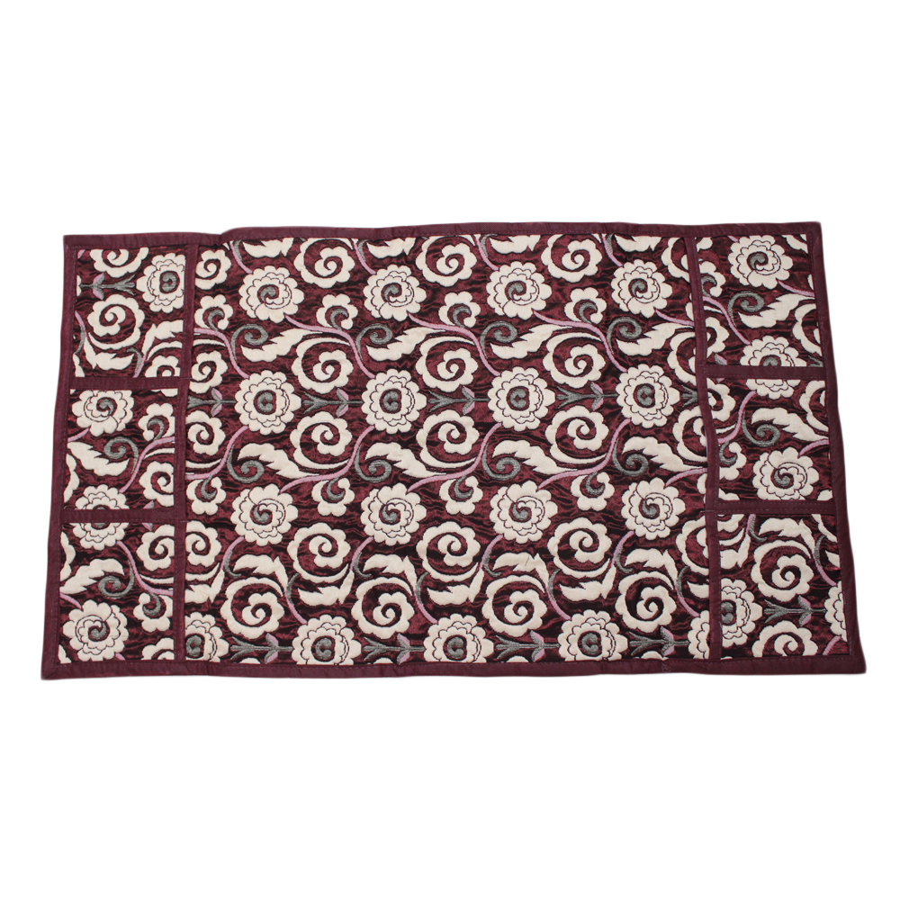 Red Base Cream Flower Design Fridge Top Cover