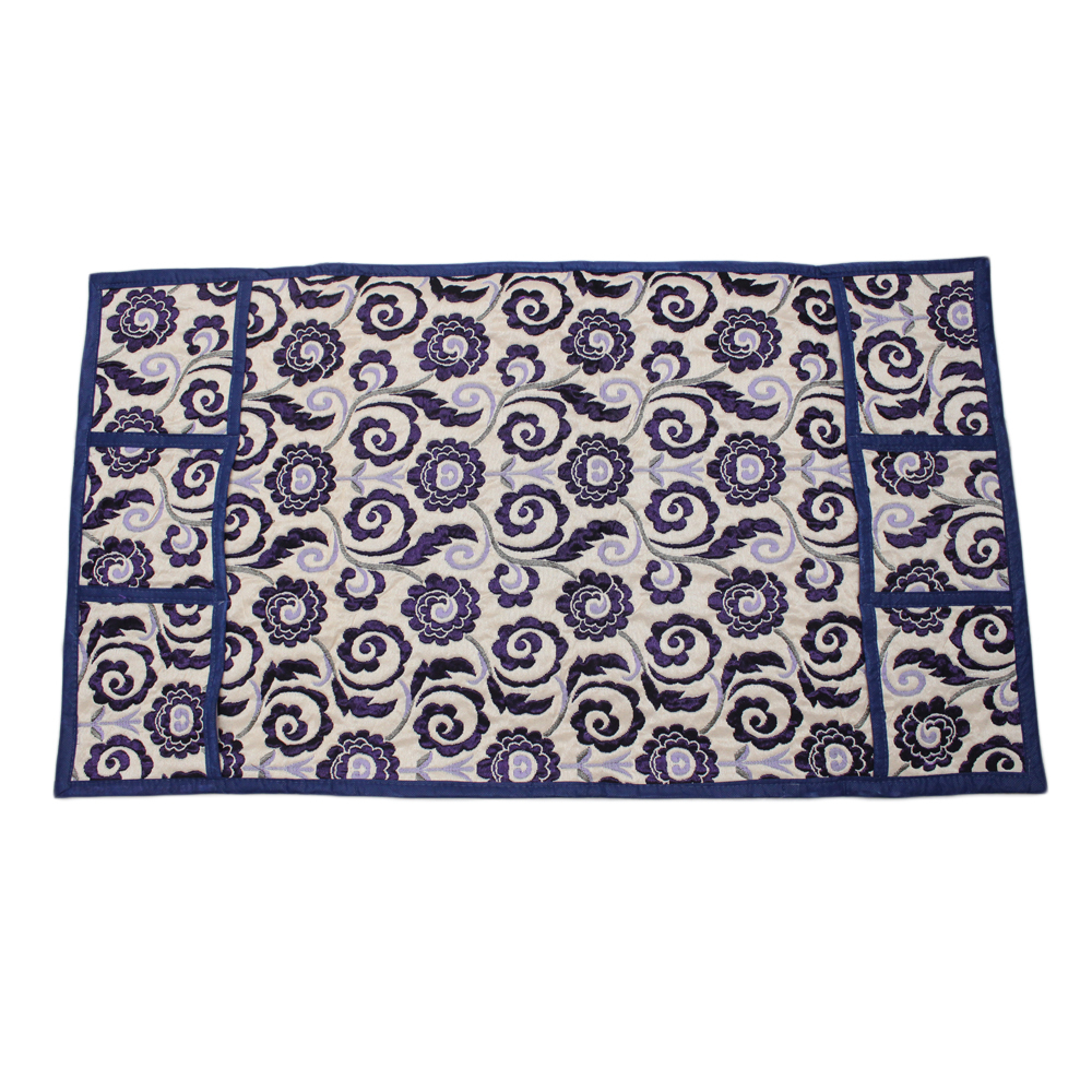 Cream Base Violet Flower Design Fridge Top Cover