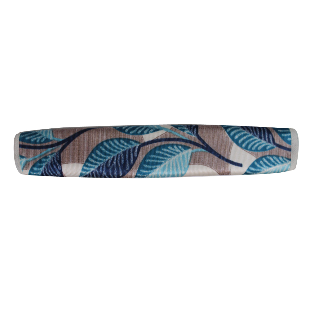 Blue Big Leaves Design Refrigerator Handle Cover