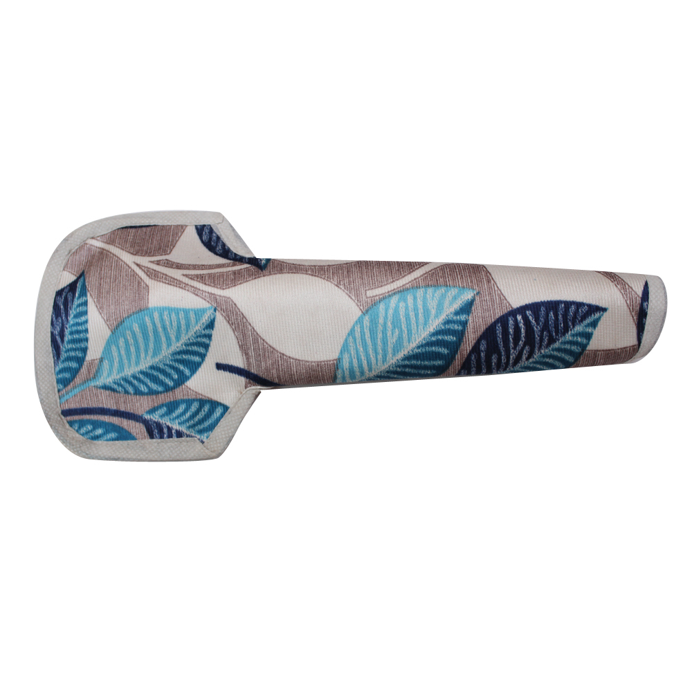 Blue Big Leaves Design Refrigerator Handle Cover
