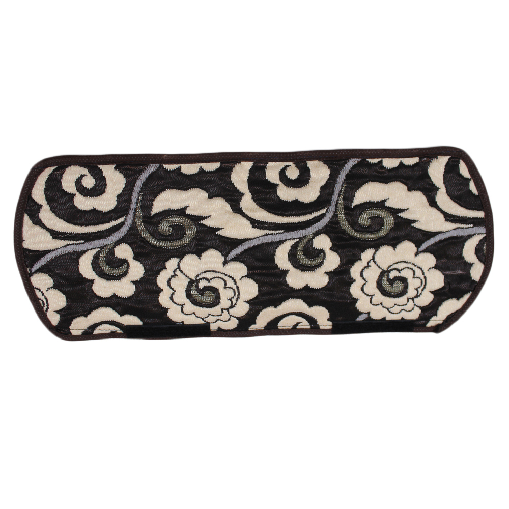 Brown Base Cream Flower Design Refrigerator Handle Cover