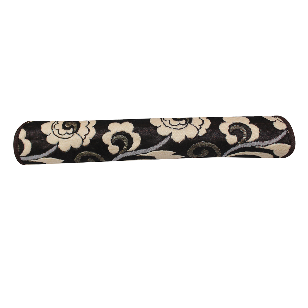 Brown Base Cream Flower Design Refrigerator Handle Cover