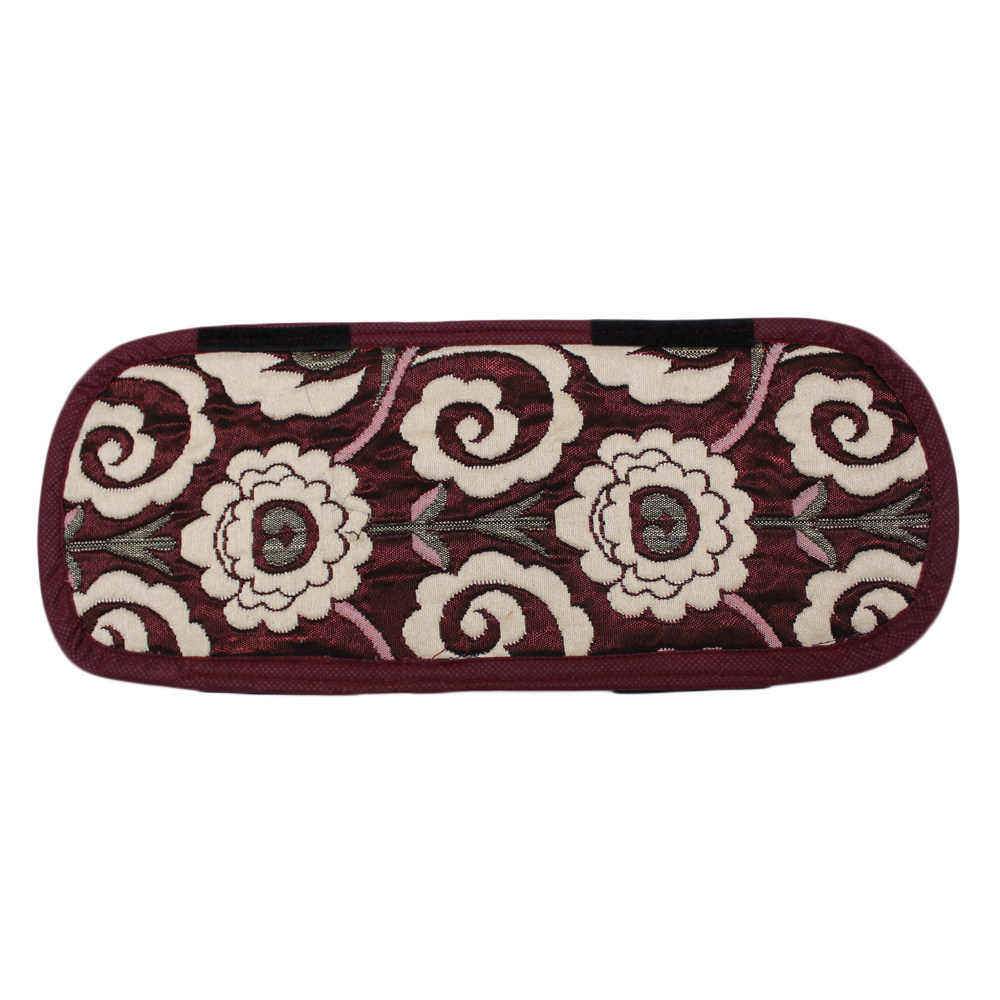 Red Base Cream Flower Design Refrigerator Handle Cover