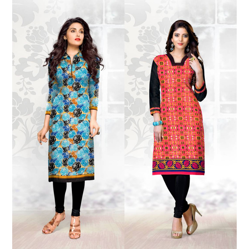 Multi Colour Cotton Kurtis